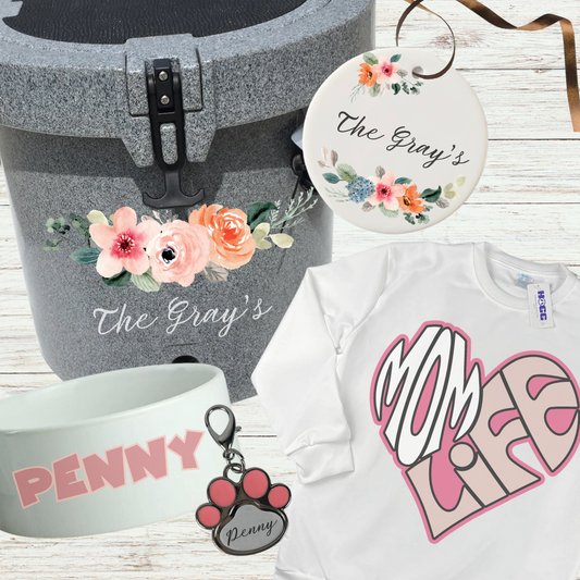 Sublimation projects showcasing a variety of unique and personalized products for every occasion.