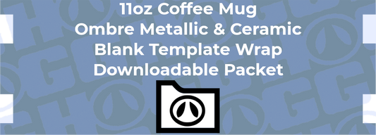 11oz COFFEE MUG OMBRE METALLIC & CERAMIC WRAP TEMPLATE
