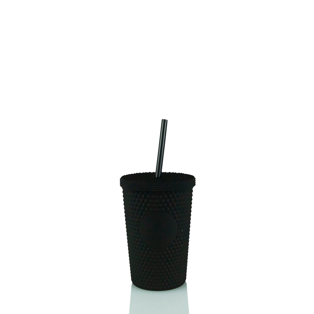 🔥 Starbucks Word Logo Matte Black Cold Cup with Replacement Straw Tumbler  16oz