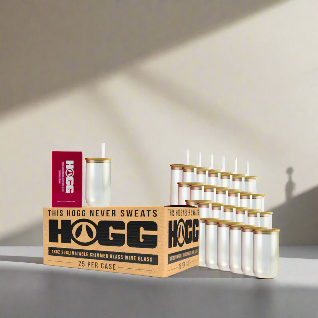 18oz SUBLIMATABLE SHIMMER GLASS WINE GLASS CASE (25 UNITS) - PINK