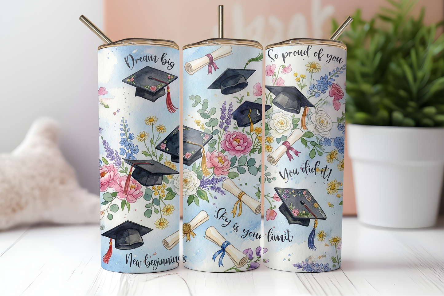ASSORTED READY TO PRESS SUBLIMATION TUMBLER PRINTS (12 PACK) - GRADUATION 2026
