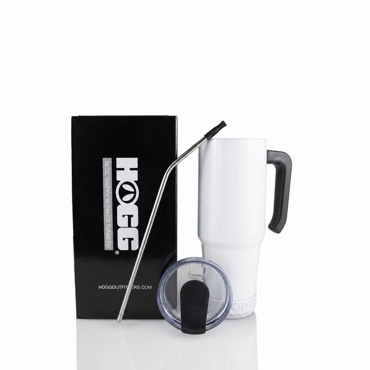30oz Sublimatable Speaker Grippy Tumbler - White Speaker