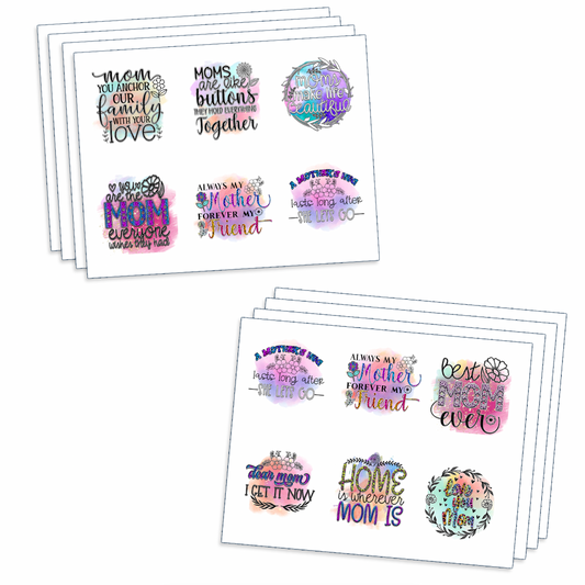 ASSORTED READY TO PRESS SUBLIMATION PRINTS FOR 11oz AND 15oz MUGS (8 PACK) - MOTHER'S DAY