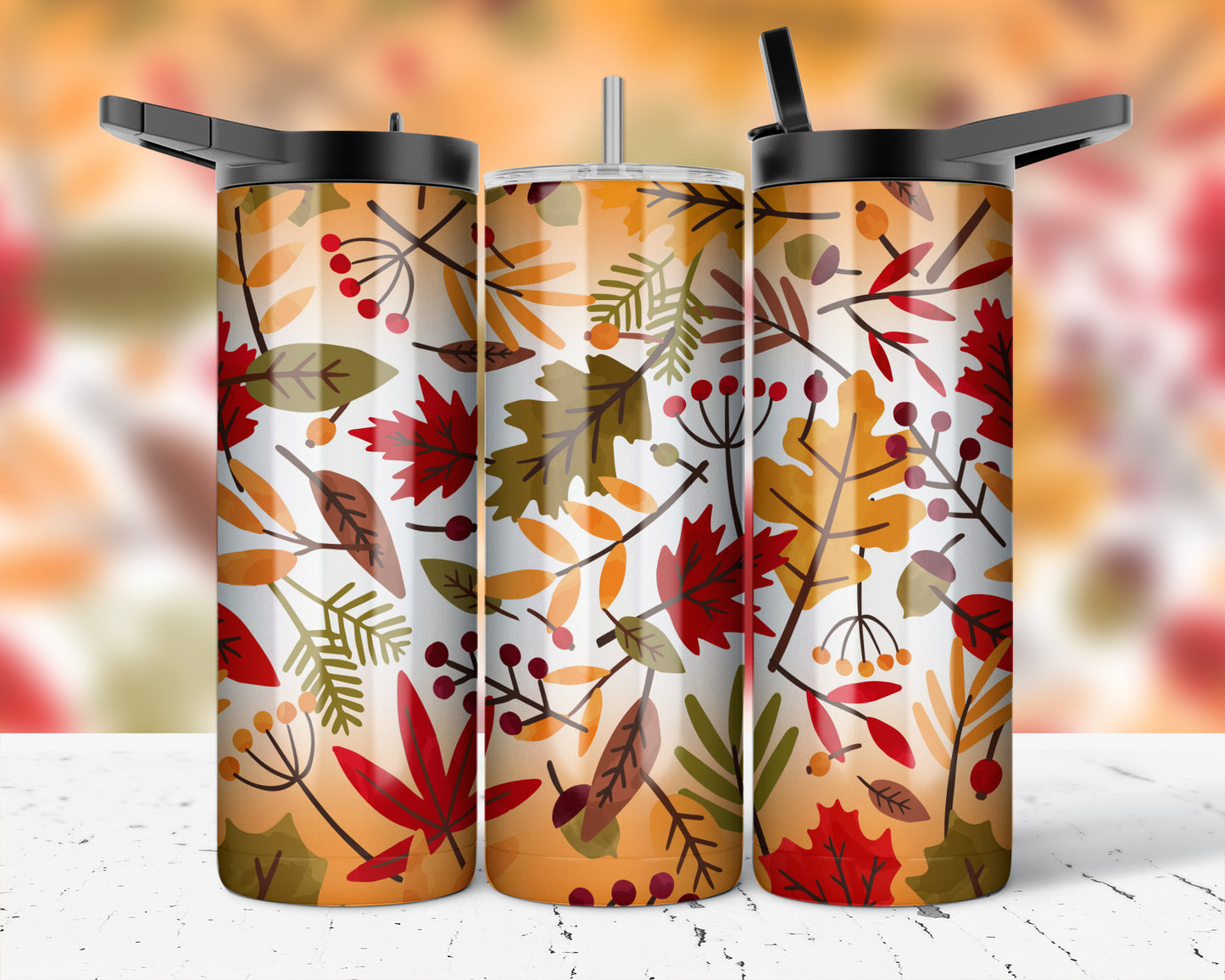 ASSORTED READY TO PRESS SUBLIMATION PRINTS FOR 20oz STRAIGHT SKINNY TUMBLERS (10 PACK) - FALL