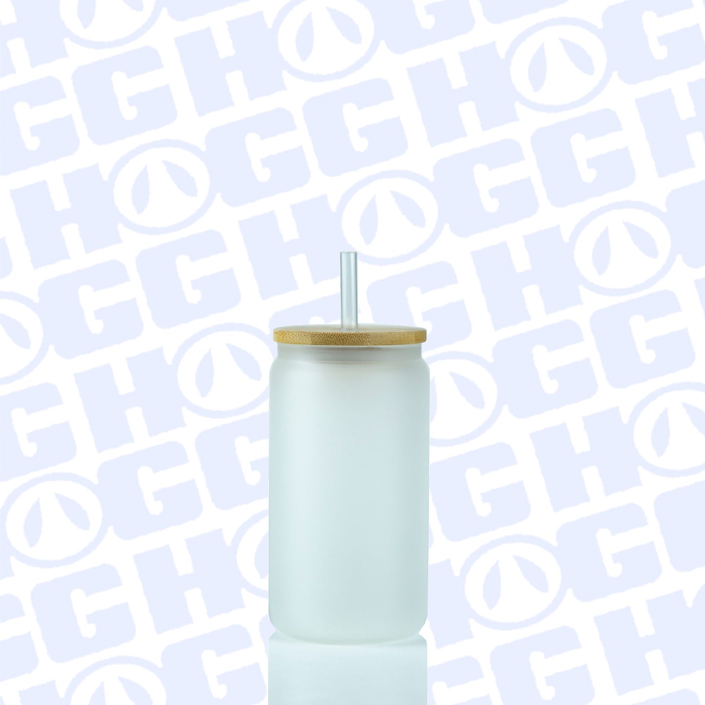 12oz SUBLIMATABLE MATTE GLASS CAN TUMBLER W/ LID & STRAW