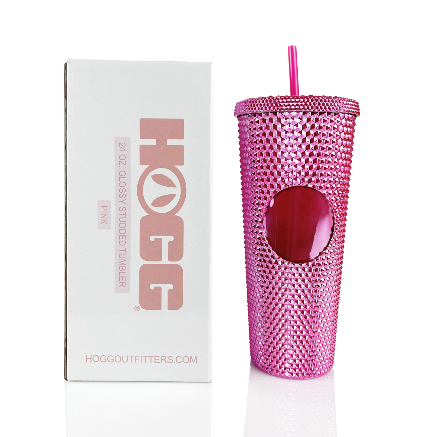 24oz STUDDED TUMBLER CASE (24 UNITS) - GLOSSY PINK