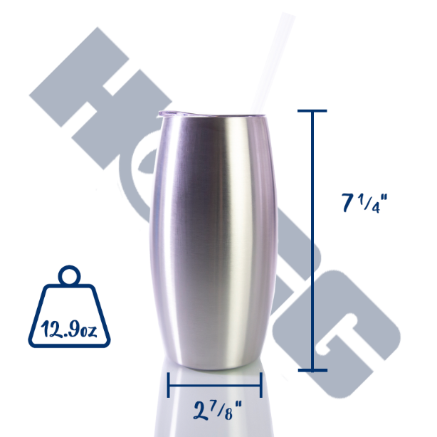25oz STEMLESS TUMBLER W/STRAW