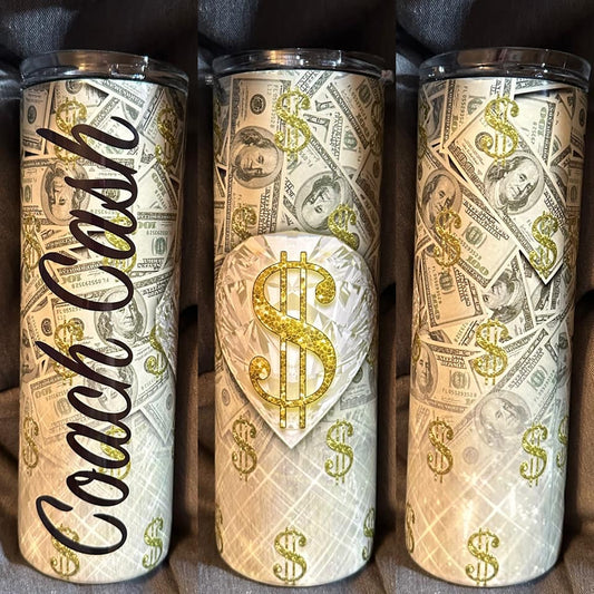 a photo of tumblers with money design