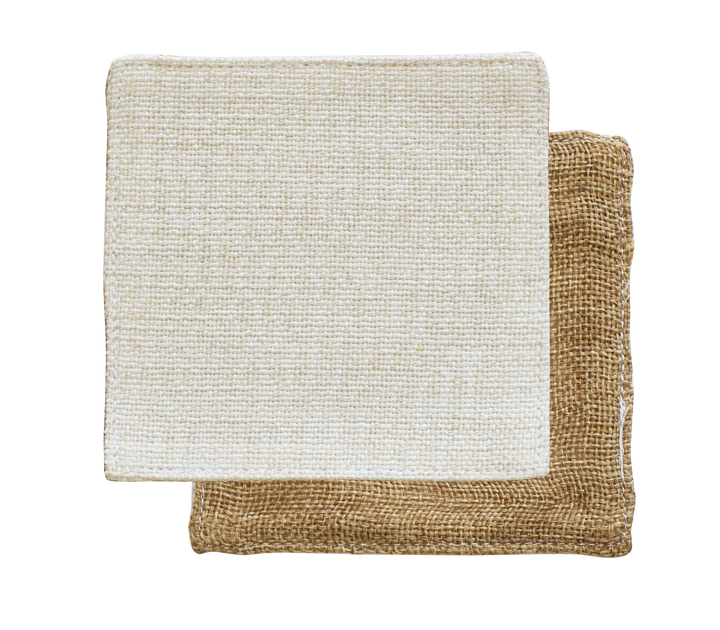 Sublimatable Linen Coaster Set (4 Pack) - detail view | sublimatable personalized gift blank