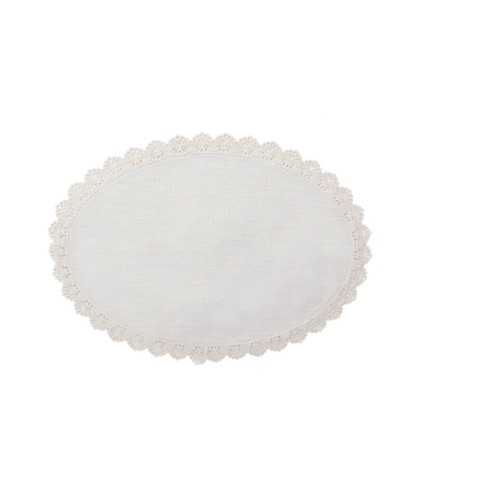 Sublimatable Linen Placemat w/ Lace Trim - detail view | sublimatable home decor blank
