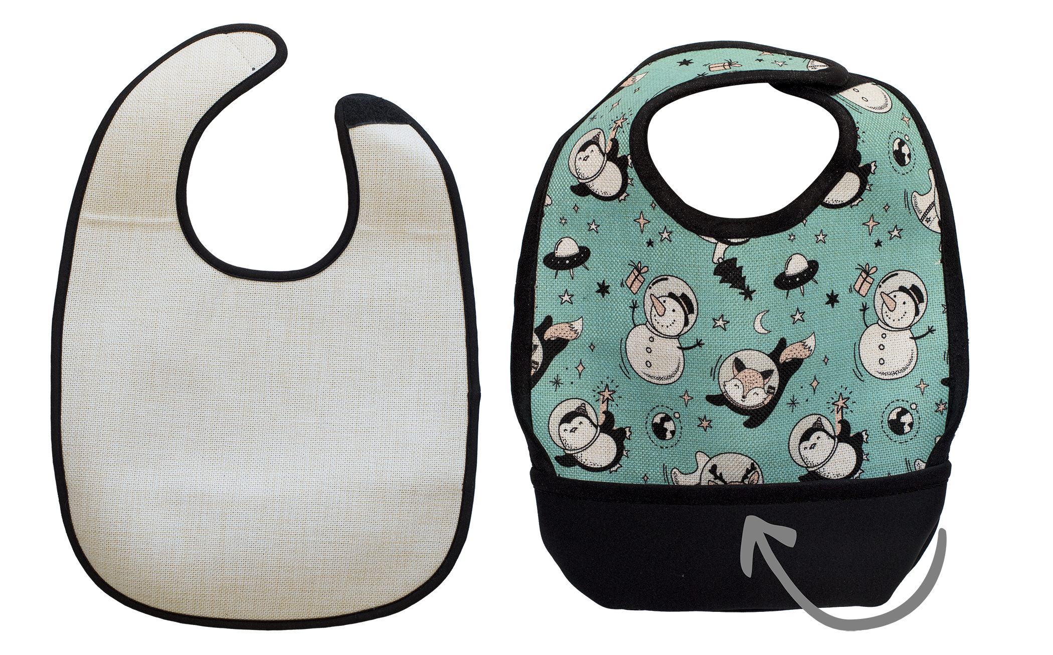 SUBLIMATABLE BABY BIB W/ SPILL POCKET