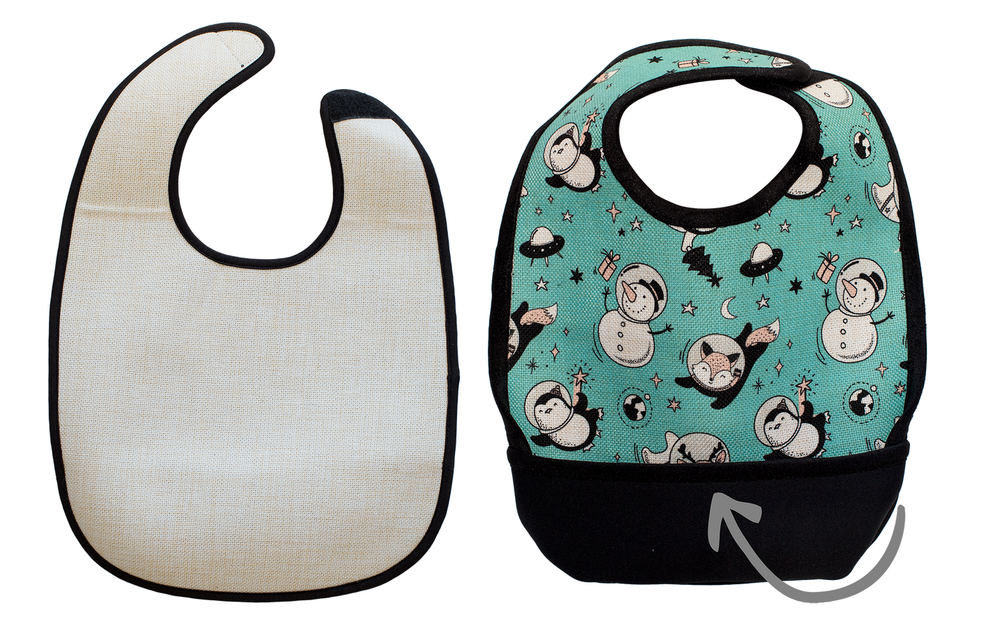 SUBLIMATABLE BABY BIB W/ SPILL POCKET