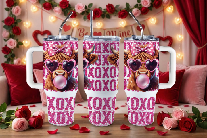 Digital Sublimation Designs - Xoxo Collection Tumbler Wraps — 40oz Big Swig — XOXO Moo