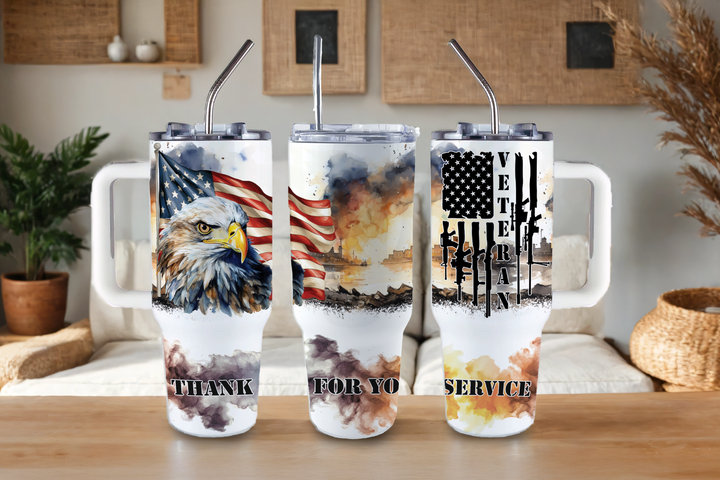 Digital Sublimation Designs - Veteran's Day Tumbler Wraps — 40oz Big Swig — Eagle Veteran