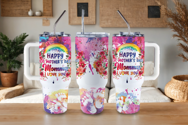 Digital Sublimation Designs - Mom Vibes Collection Tumbler Wraps — 40oz Big Swig — First Mother's Day
