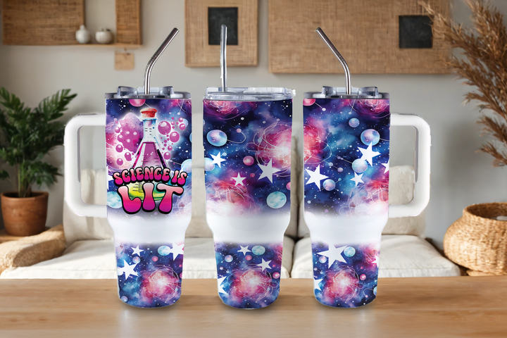 Digital Sublimation Designs - Back to School Teachers — 40oz Big Swig — Science is Lit
