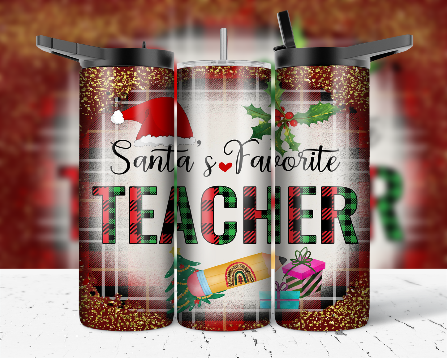 ASSORTED READY TO PRESS SUBLIMATION PRINTS FOR 20oz STRAIGHT SKINNY TUMBLERS (10 PACK) - CHRISTMAS 2