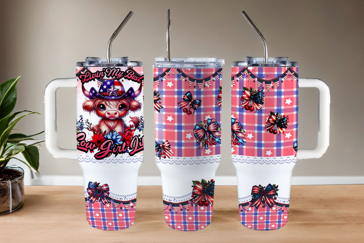 Digital Sublimation Designs - Fourth of July Tumbler Wraps — 40oz Big Swig — Cow Girl Life