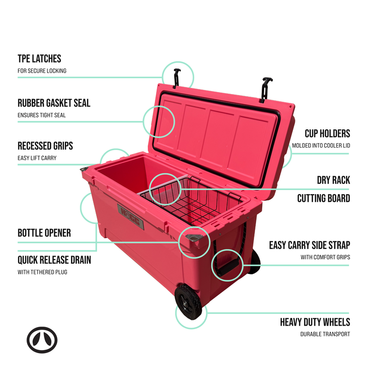 65qt Hogg Coolers — Pamplona Pink