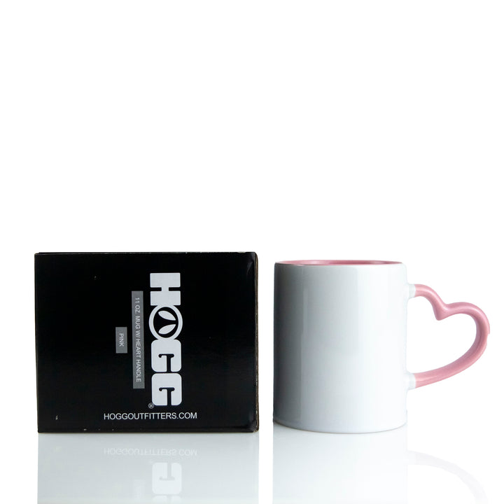 11oz Sublimatable Mug W/ Heart Handle - Pink | Pink