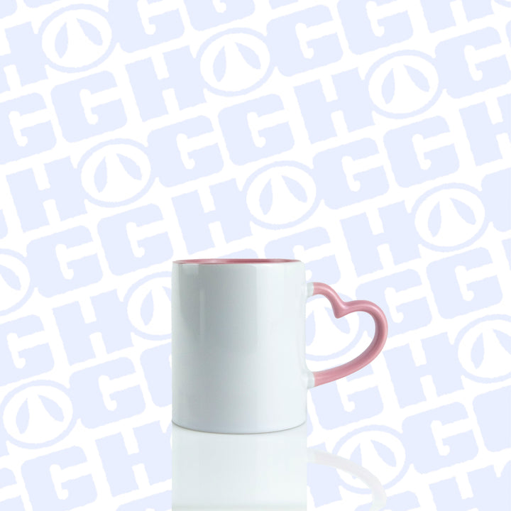 11oz Sublimatable Mug W/ Heart Handle - Pink | Pink