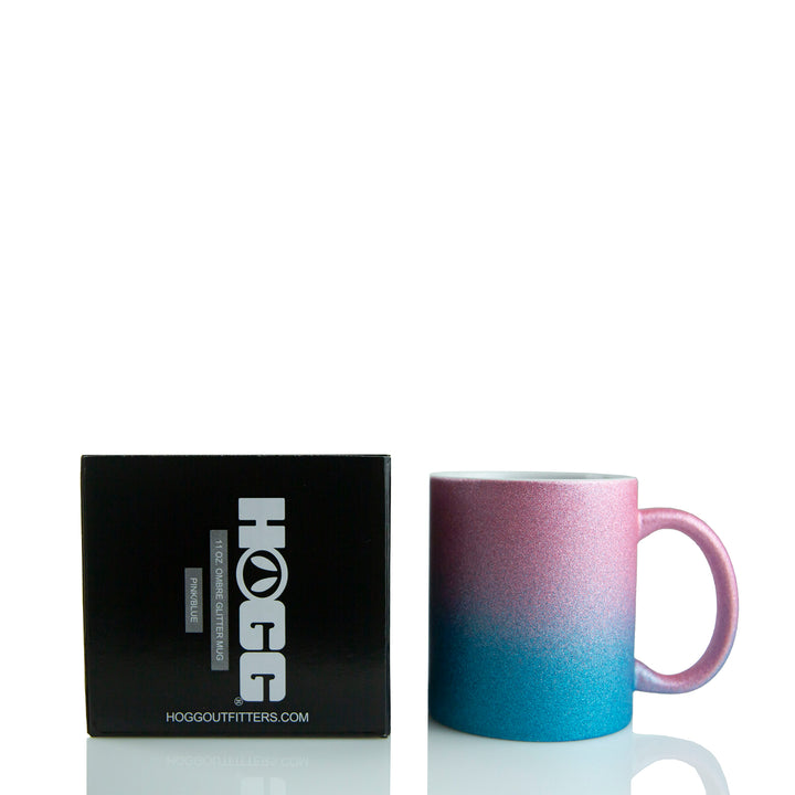 11oz Sublimatable Ombre Glitter Mug — Pink/Blue