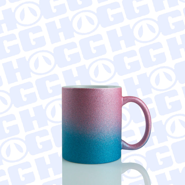 11oz Sublimatable Ombre Glitter Mug — Pink/Blue
