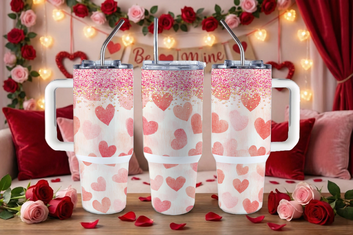 Digital Sublimation Designs - Xoxo Collection Tumbler Wraps — 40oz Big Swig — Watercolor Heart