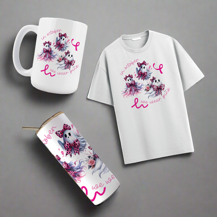 Multi Product Use - Digital Sublimation Designs - Breast Cancer Awareness — October Pink Ghost