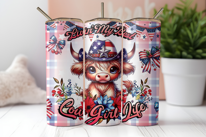 Digital Sublimation Designs - Fourth of July Tumbler Wraps — 40oz Big Swig — Coquette Cherry