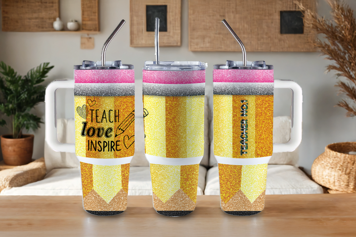 Digital Sublimation Designs - Back to School Teachers — 40oz Big Swig — No.1 Pencil