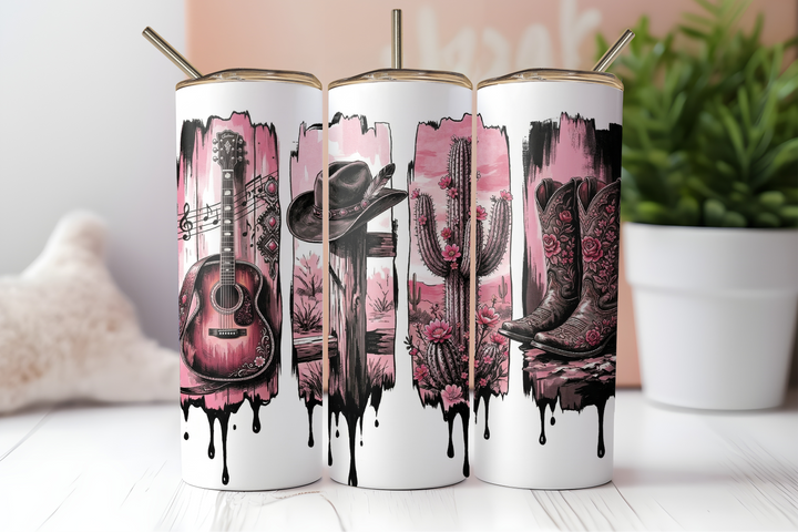 Digital Sublimation Designs - Southern Girl Tumbler Wraps — 20oz Skinny — Punk Country Girl