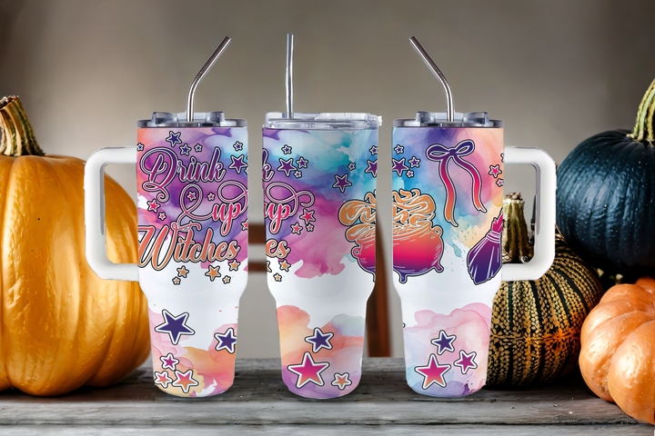 Digital Sublimation Designs - Halloween 2025 Tumblers — 40oz Big Swig — Drink Up Witches