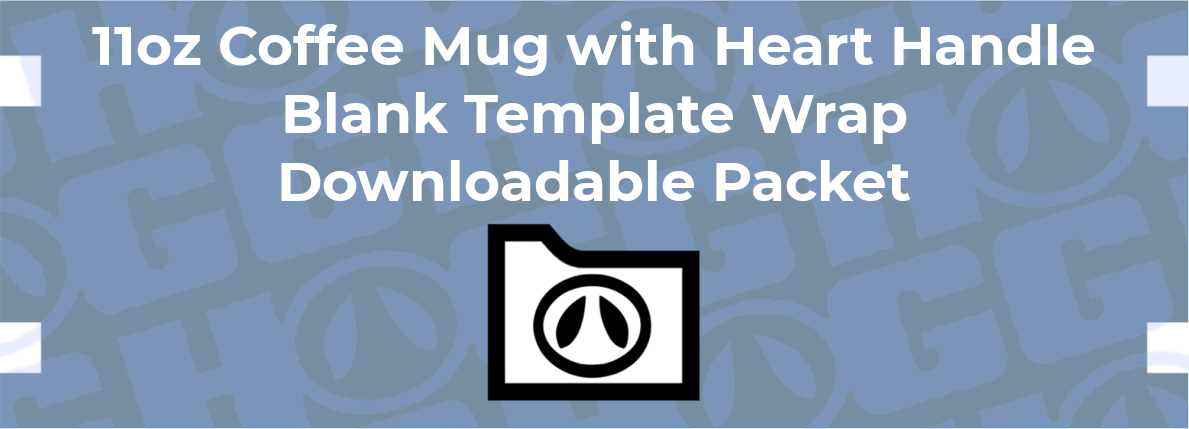 11oz COFFEE MUG W/ HEART HANDLE WRAP TEMPLATE