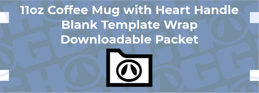 11oz COFFEE MUG W/ HEART HANDLE WRAP TEMPLATE