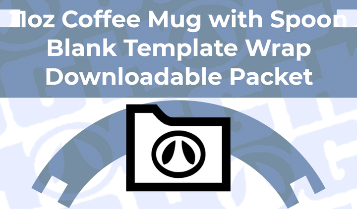 11oz Coffee Mug W/ Spoon Wrap Template | Flat Wrap Design