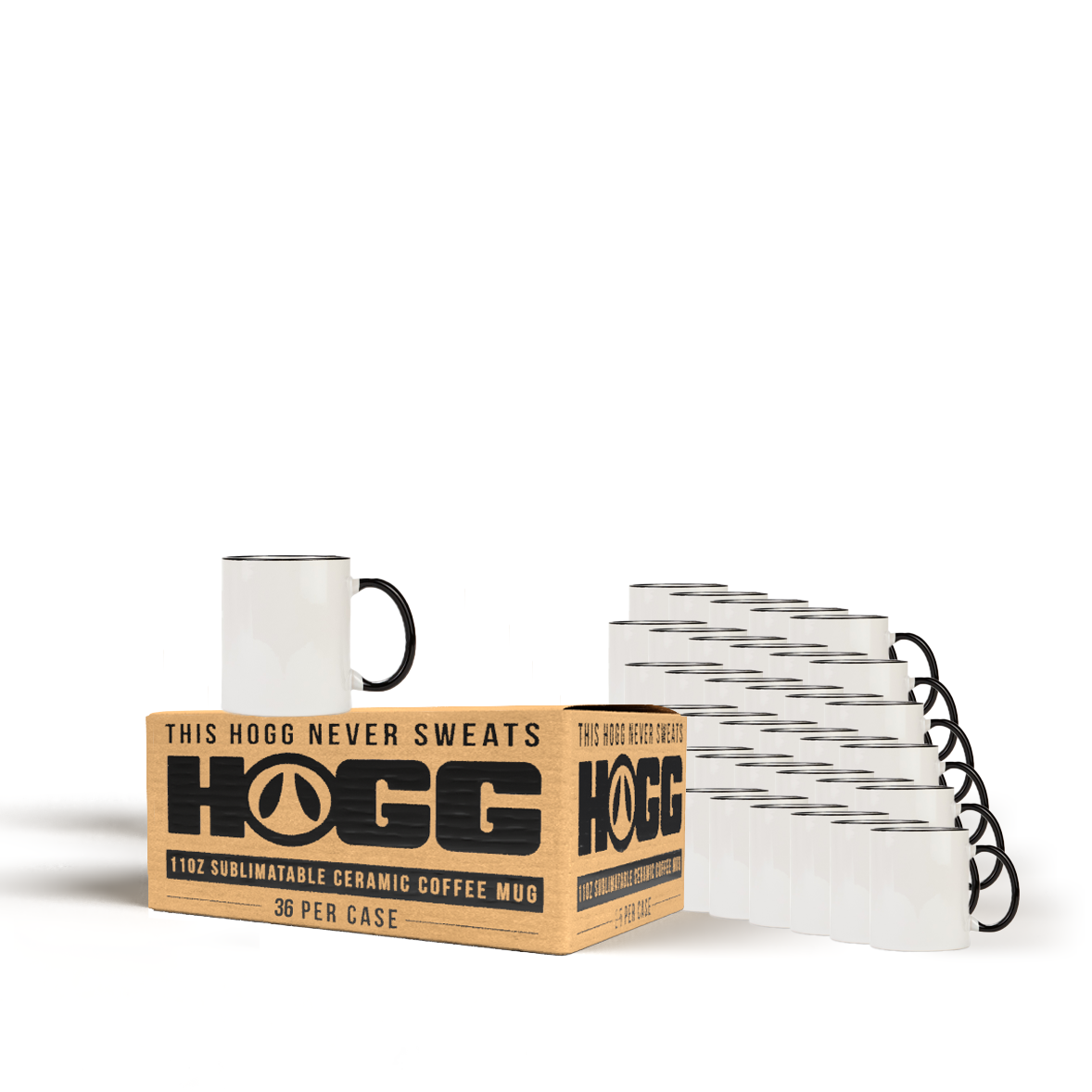 11oz Sublimatable Ceramic Mug - Black Rim & Handle Case (36 Units)