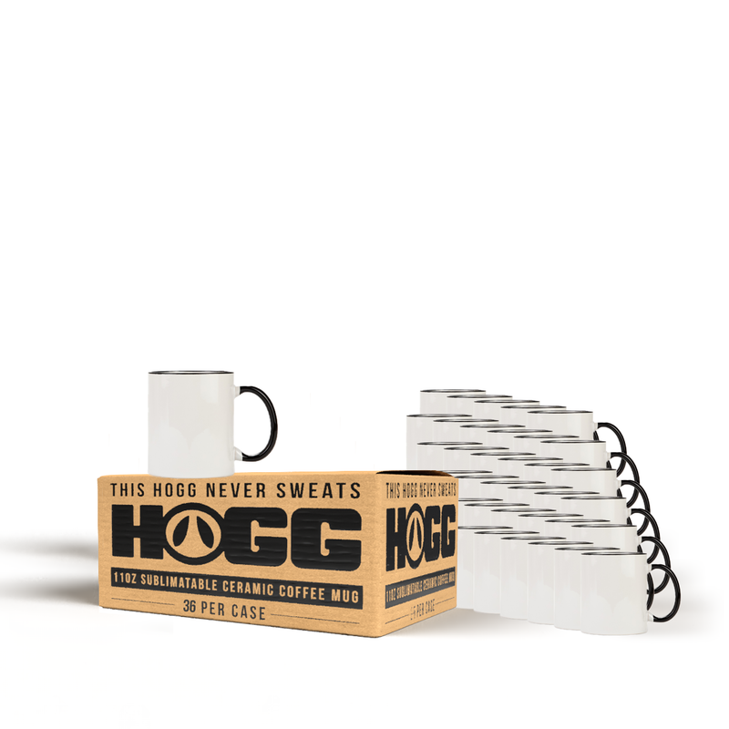 11oz Sublimatable Ceramic Mug - Black Rim & Handle Case (36 Units)