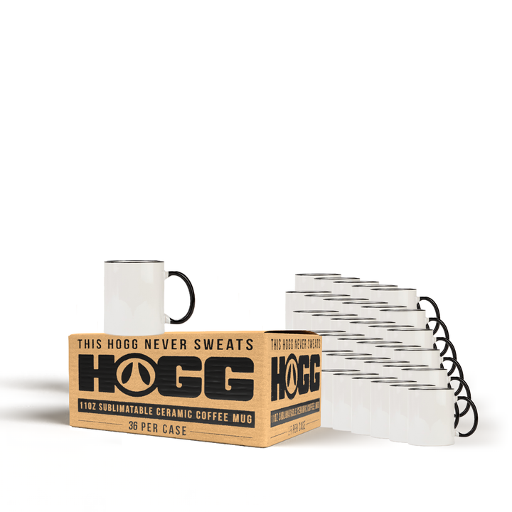 11oz Sublimatable Ceramic Mug - Black Rim & Handle Case (36 Units)