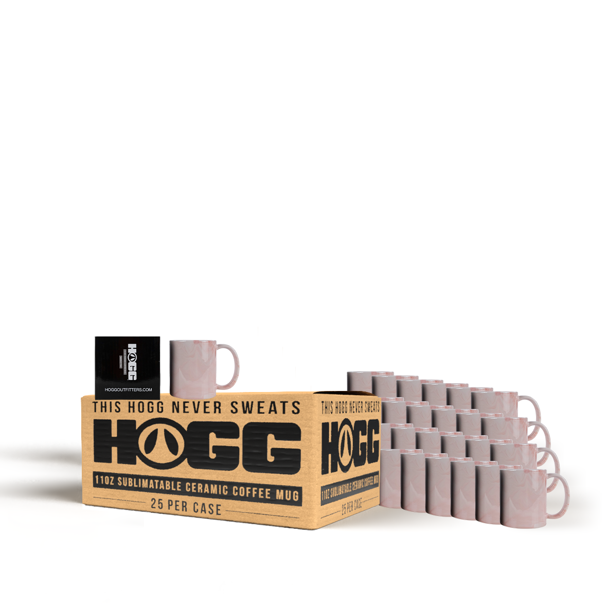 11oz SUBLIMATABLE CERAMIC COFFEE MUG CASE (25 UNITS) - MARBLE PINK