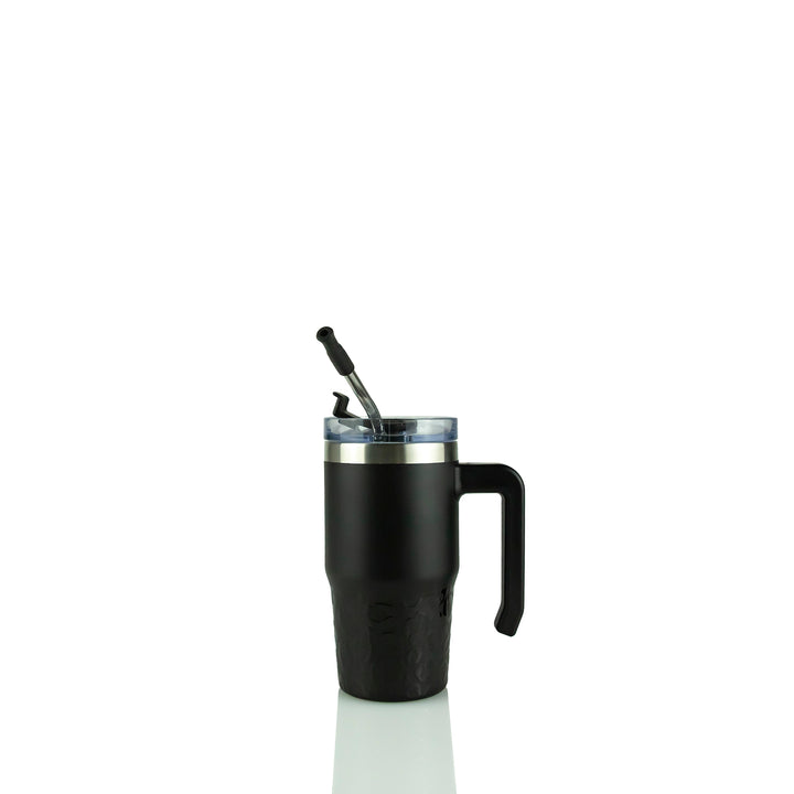 12oz Powder Coated Grippy Tumbler — Black