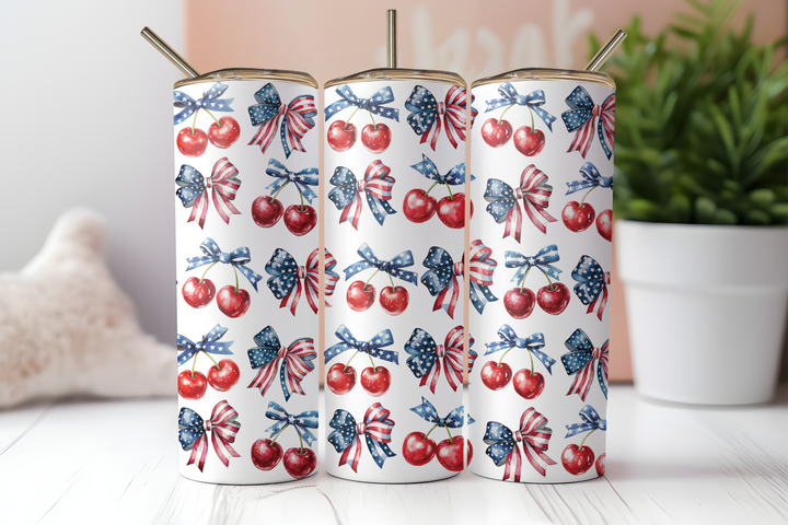 Digital Sublimation Designs - Fourth of July Tumbler Wraps — 40oz Big Swig — Brave and Free