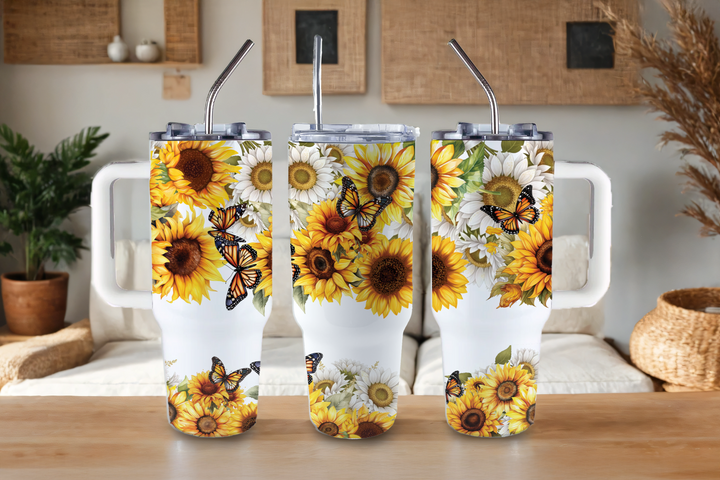 Digital Sublimation Designs - Spring Bloom Collection Tumbler Wraps — 40oz Big Swig — Sunflower Bloom