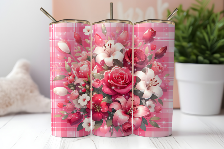 Digital Sublimation Designs - Xoxo Collection Tumbler Wraps — 40oz Big Swig — Valentine Flower