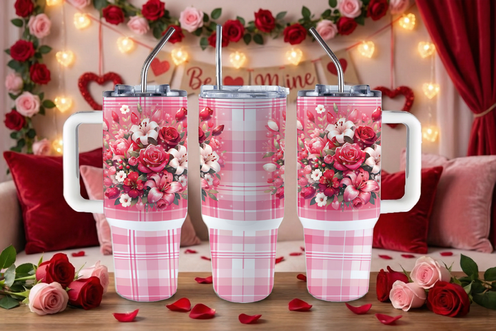 Digital Sublimation Designs - Xoxo Collection Tumbler Wraps — 40oz Big Swig — Valentine Flower