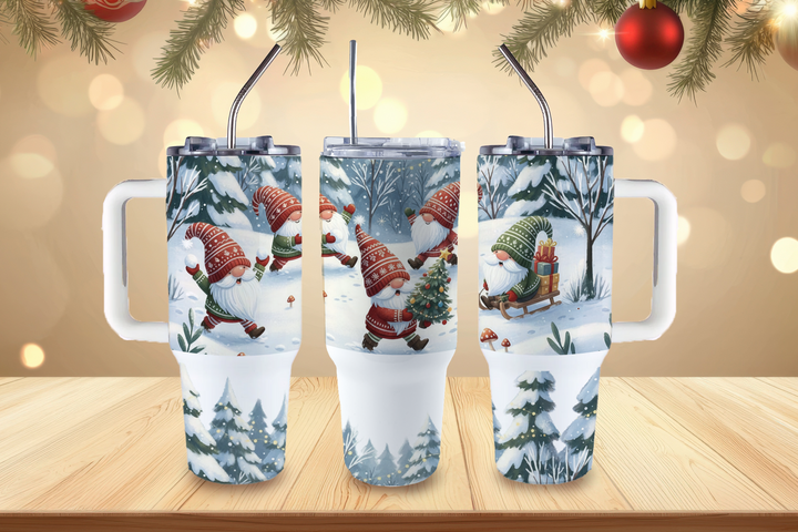 Digital Sublimation Designs - Holiday 2025 Tumbler Wraps — 40oz Big Swig — Frosty Gnomes