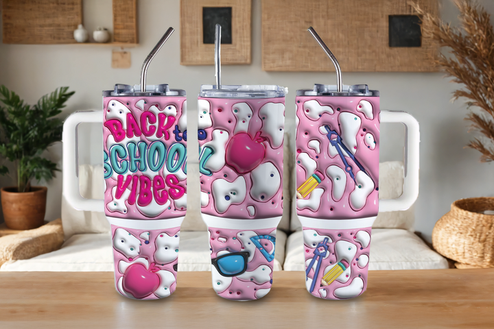 Digital Sublimation Designs - Back to School Teachers — 40oz Big Swig — 3D Back to School