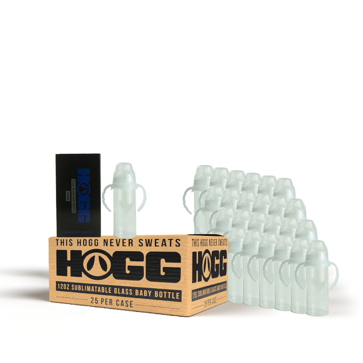 12oz Sublimation Blank Glass Baby Bottle Case (25 Units) - Clear