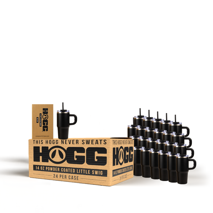 14oz Powder Coated Little Swig Tumbler Case (24 Units) — Black