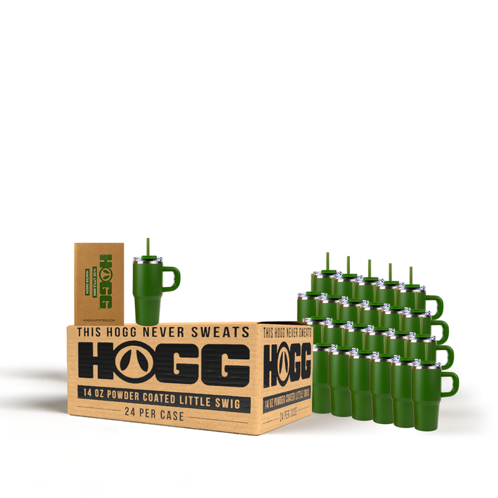 14oz Powder Coated Little Swig Tumbler Case (24 Units) — Green